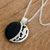 Reversible jade pendant necklace, 'Partial Eclipse' - Reversible Jade Crescent Pendant Necklace Guatemala (image 2d) thumbail