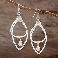 Featured review for Fine silver and cultured pearl dangle earrings, Splendor and Brilliance