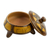 Decorative ceramic vessel, 'Strokes of History' - Decorative Ceramic Vessel with Lid and Sun Design (image 2b) thumbail