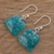 Recycled CD dangle earrings, 'Ocean Reflections' - Ocean Reflection Recycled CD Earrings on 925 Silver Hooks (image 2b) thumbail