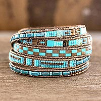 Featured review for Glass beaded wrap bracelet, Traditional Style