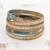 Glass beaded wrap bracelet, 'Cerro de la Cruz' - Colorful Glass Beaded Wrap Bracelet from Guatemala thumbail