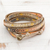 Glass beaded wrap bracelet, 'Cerro de la Cruz in Grey' - Colorful Glass Beaded Wrap Bracelet from Guatemala