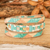 Glass beaded wrap bracelet, 'Pastel Mountains' - Colorful Glass Beaded Wrap Bracelet from Guatemala (image 2) thumbail
