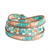 Glass beaded wrap bracelet, 'Pastel Mountains' - Colorful Glass Beaded Wrap Bracelet from Guatemala thumbail