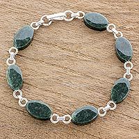 Jade link bracelet,
