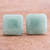 Jade stud earrings, 'Simply Luxurious' - Apple Green Square Jade Stud Earrings from Guatemala (image 2b) thumbail