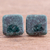 Jade stud earrings, 'Simply Luxurious in Dark Green' - Dark Green Square Jade Stud Earrings from Guatemala (image 2b) thumbail