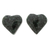 Jade button earrings, 'Dark Green Love' - Heart-Shaped Jade Button Earrings from Guatemala thumbail