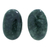 Jade button earrings, 'Oval Simplicity in Dark Green' - Dark Green Jade Oval Button Earrings from Guatemala thumbail