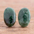 Jade button earrings, 'Oval Simplicity in Dark Green' - Dark Green Jade Oval Button Earrings from Guatemala (image 2b) thumbail