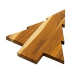 Teak wood charcuterie board, 'Festive Delights' - Teak Wood Tree-Shaped Charcuterie Board from Guatemala