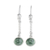 Jade dangle earrings, 'Drops of Hope' - Sterling Silver Green Jade Dangle Earrings from Guatemala thumbail