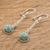 Jade dangle earrings, 'Drops of Hope' - Sterling Silver Green Jade Dangle Earrings from Guatemala (image 2b) thumbail