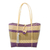 Recycled plastic tote, 'Pleasing Combination' - Recycled Plastic Tote in Cornsilk and Purple (image 2a) thumbail
