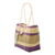 Recycled plastic tote, 'Pleasing Combination' - Recycled Plastic Tote in Cornsilk and Purple (image 2b) thumbail