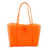 Handwoven tote, 'Undeniable Beauty in Tangerine' - Handwoven Eco Friendly Tote in Tangerine from Guatemala