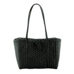Handwoven tote, 'Undeniable Beauty in Black' - Handwoven Eco Friendly Black Tote from Guatemala