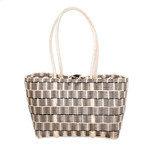 Handwoven tote, 'Delightful Day in Black' - Handwoven Tote in Black and Pale Yellow from Guatemala