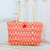 Handwoven tote, 'Delightful Day in Strawberry' - Handwoven Tote in Strawberry Red and Cornsilk (image 2) thumbail