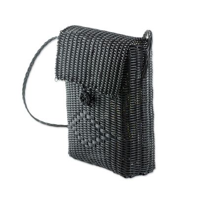Handwoven sling, 'Casual Beauty in Black' - Handwoven Sling in Black from Guatemala