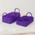 Handwoven baskets, 'Home Warmth in Regal Purple' (pair) - Two Recycled Handwoven Baskets in Purple from Guatemala (image 2) thumbail