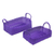 Handwoven baskets, 'Home Warmth in Regal Purple' (pair) - Two Recycled Handwoven Baskets in Purple from Guatemala