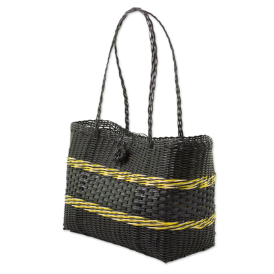 Recycled plastic tote, 'Walk in the Park' - Handcrafted Recycled Plastic Tote from Gautemala