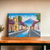 'Calle de los Pasos' - Signed Painting of a Guatemalan Town and Volcano