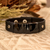 Jade and leather wristband bracelet, 'Black Fortress' - Jade and Leather Wristband Bracelet from Guatemala