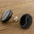 Jade stud earrings, 'Passion for Coffee in Black' - Coffee-Shaped Black Jade Stud Earrings from Guatemala (image 2) thumbail