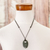 Jade pendant necklace, 'Mayan Ellipse' - Adjustable Jade Pendant Necklace from Guatemala (image 2d) thumbail