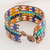 Lapis lazuli beaded wristband bracelet, 'Traditions of My Country' - Colorful Glass Wristband Bracelet from Guatemala (image 2c) thumbail