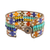 Lapis lazuli beaded wristband bracelet, 'Traditions of My Country' - Colorful Glass Wristband Bracelet from Guatemala (image 2e) thumbail