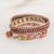 Glass beaded wrap bracelet, 'Country Land' - Handcrafted Glass Beaded Wrap Bracelet from Guatemala (image 2b) thumbail