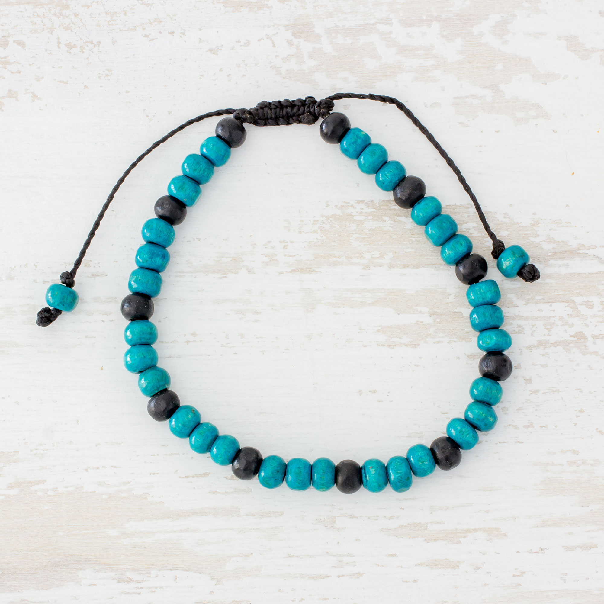 UNICEF Market | Pinewood Beaded Bracelet in Turquoise from Guatemala ...