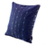 Cotton cushion cover, 'Thoughts on Blue' - 100% Cotton Dark Blue Cushion Cover with Gray and Blue Lines (image 2b) thumbail
