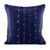 Cotton cushion cover, 'Thoughts on Blue' - 100% Cotton Dark Blue Cushion Cover with Gray and Blue Lines