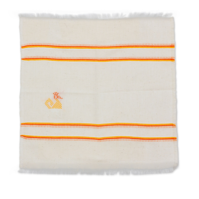 Cotton tablecloth and napkin set, 'Sunny Rooster' - Hand Woven All Cotton Tablecloth and Napkin Set