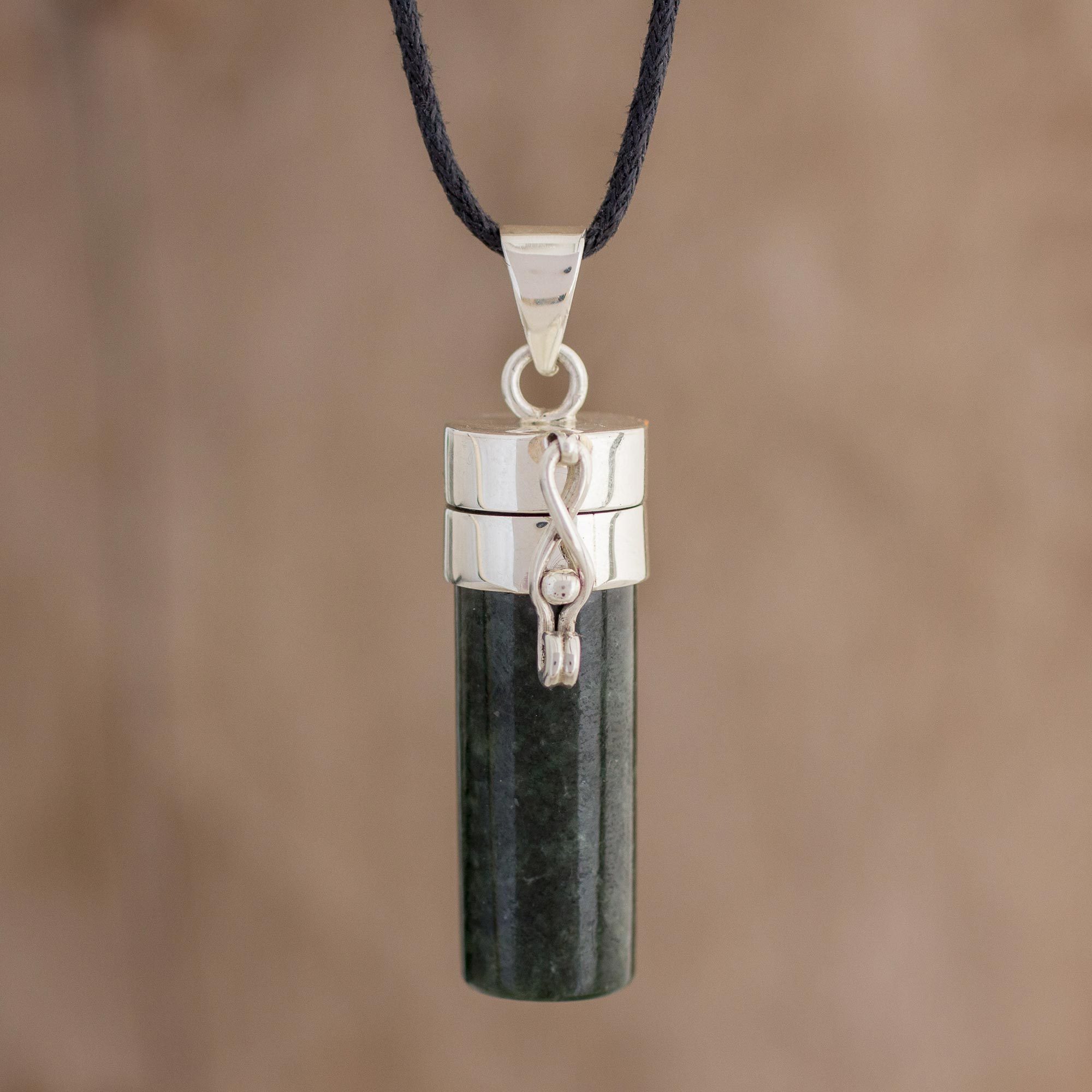Guatemalan Green Jade And Sterling Silver Locket Necklace Secret Guatemalan Green Jade And Sterling Silver Locket Necklace Secret Message Of Love