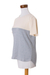 Natural cotton top, 'Cloud Whisper' - Natural Cotton and Recycled Denim Pullover Top for Women (image 2e) thumbail
