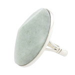 Jade cocktail ring, 'Green Maya Mystique' - Sterling Silver and Light Green Jade Cocktail Ring