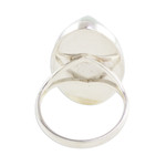 Jade cocktail ring, 'Green Maya Mystique' - Sterling Silver and Light Green Jade Cocktail Ring