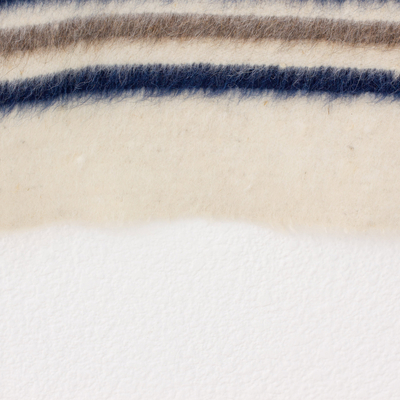 Alfombra de lana - Alfombra de área de lana marrón y azul