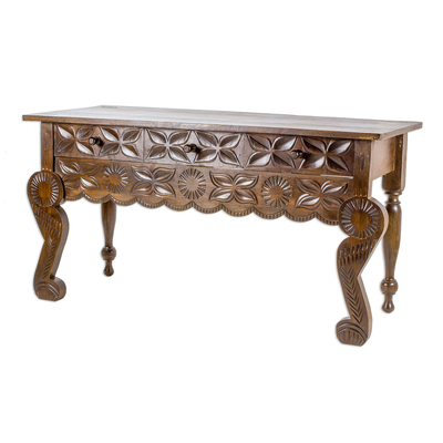 Wood console table, Floral Banquet