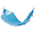 Cotton hammock, 'Over the Waves' (single) - Handwoven Cotton Single Hammock in Azure from Guatemala (image 2a) thumbail