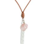Rose quartz pendant necklace, 'Loved' - Romantic Rose Quartz Pendant Necklace from Guatemala