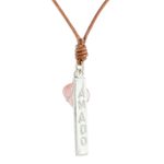 Rose quartz pendant necklace, 'Loved' - Romantic Rose Quartz Pendant Necklace from Guatemala