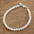 Sterling Silber Perlen Armband "Schönheit in Einfachheit" - Guatemaltekisches glänzendes Perlen-Armband aus Sterlingsilber