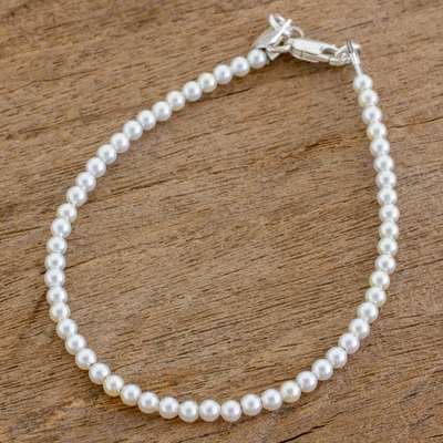 pulsera de hilo de perlas cultivadas - Pulsera de cuentas de perlas cultivadas de Guatemala